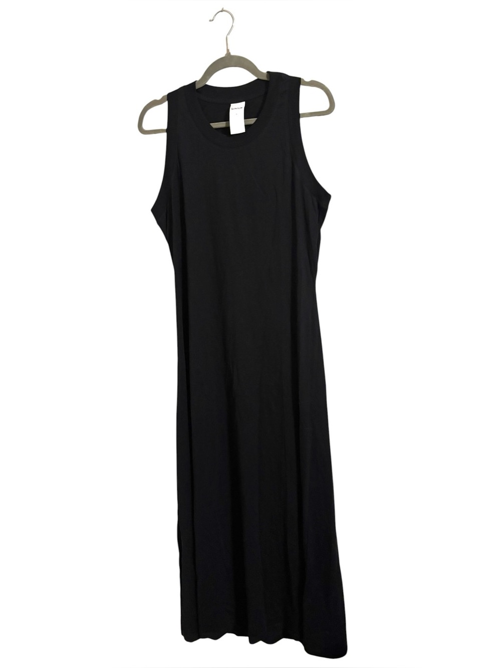 Kowtow Black Sleeveless Maxi Open Back Shirt Dress XL
